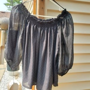 Zara Off Shoulder Black Top